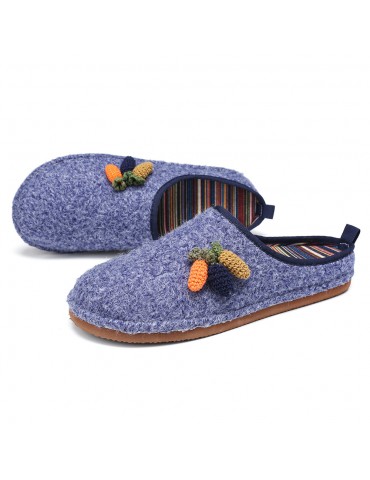 SOCOFY Cute Fruits Decoration Solid Color Household Cotton Slip On Indoor Flat Home Shoes Slippers