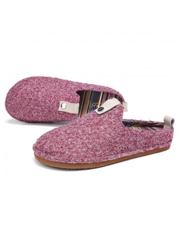Solid Color Metal Buckle Household Cotton Slip On Indoor Flat Home Shoes Slippers