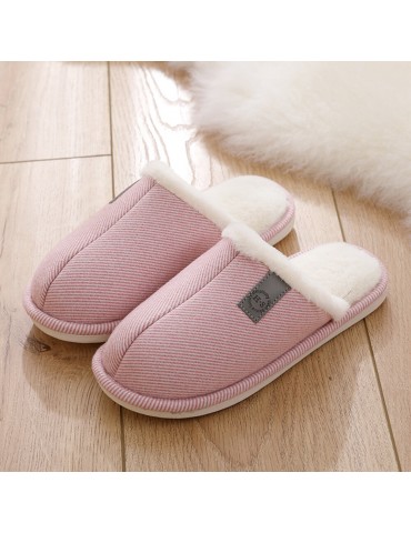 Women Casual Solid Color Closed Toe Flat Comfortable Warm Home Shoes