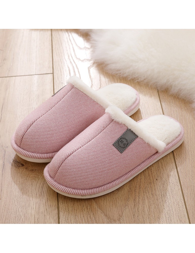 Slippers - Women Casual Solid Color Closed Toe Flat Comfortable Warm Home Shoes
