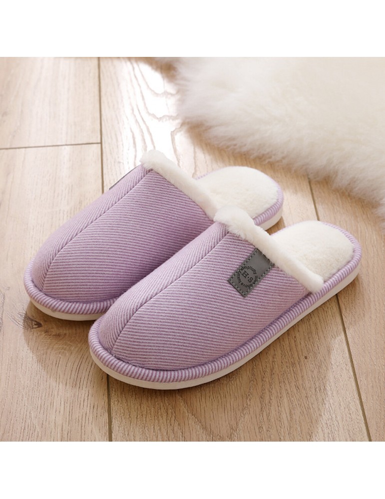 Slippers - Women Casual Solid Color Closed Toe Flat Comfortable Warm Home Shoes