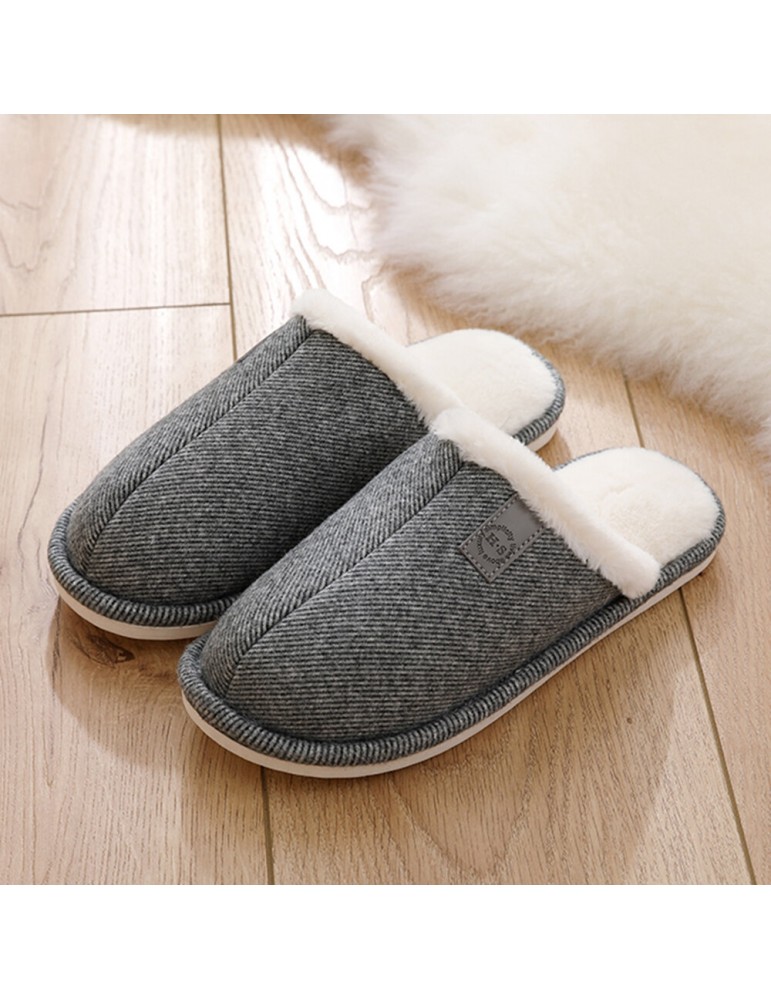 Slippers - Women Casual Solid Color Closed Toe Flat Comfortable Warm Home Shoes