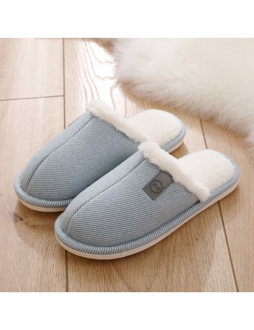 Women Casual Solid Color Closed Toe Flat Comfortable Warm Home Shoes