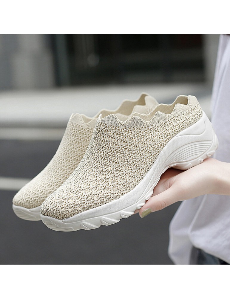 Sports Shoes - Women Mesh Solid Color Platform Backless Shoes