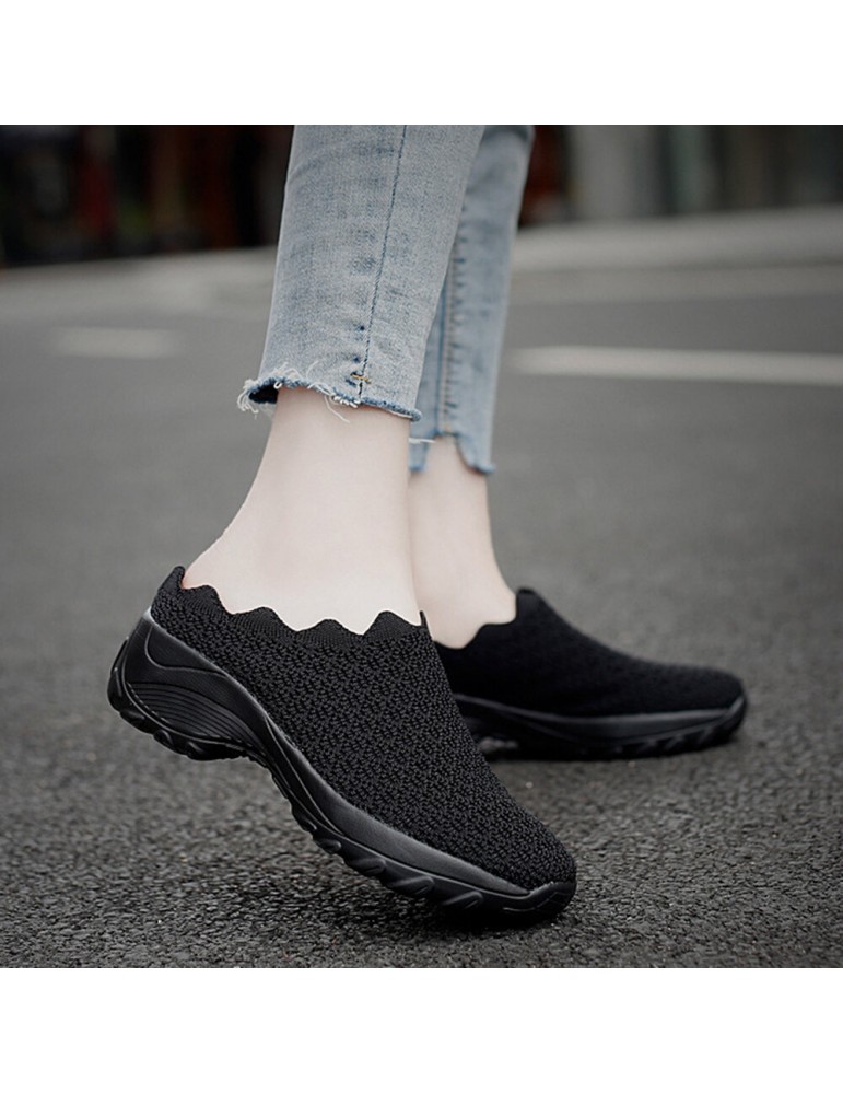 Sports Shoes - Women Mesh Solid Color Platform Backless Shoes