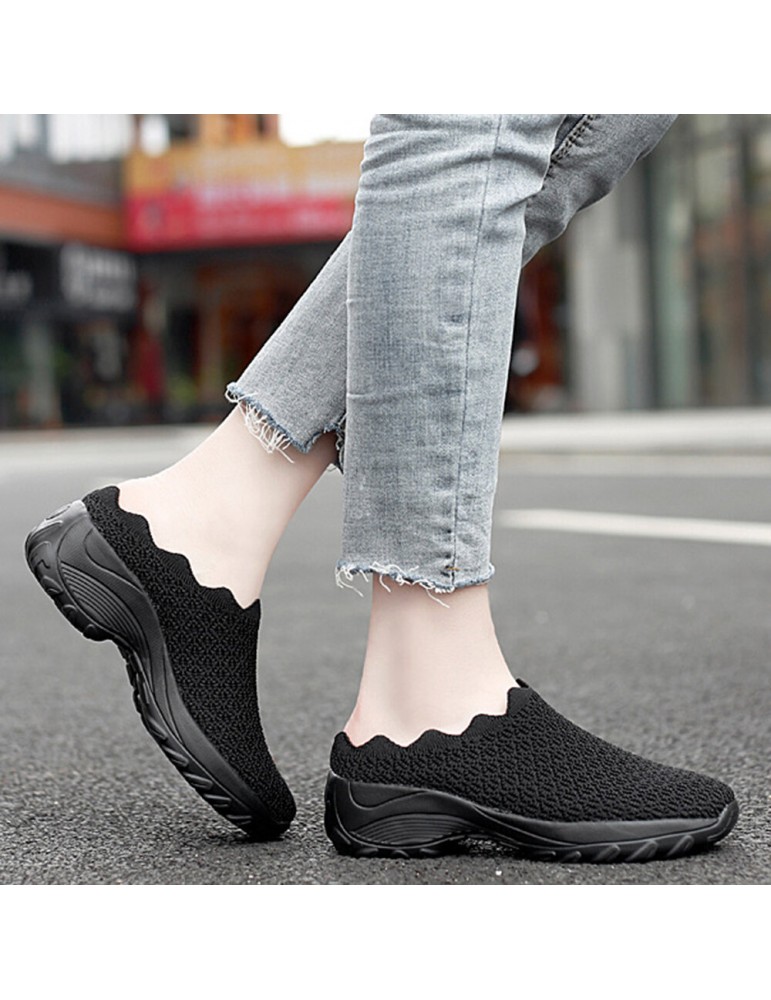 Sports Shoes - Women Mesh Solid Color Platform Backless Shoes