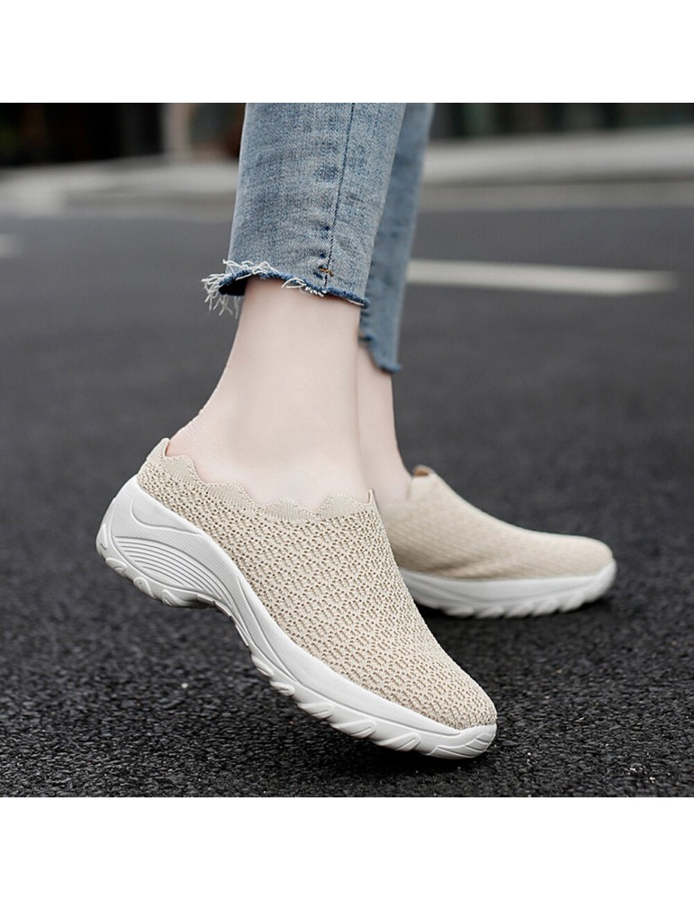 Sports Shoes - Women Mesh Solid Color Platform Backless Shoes